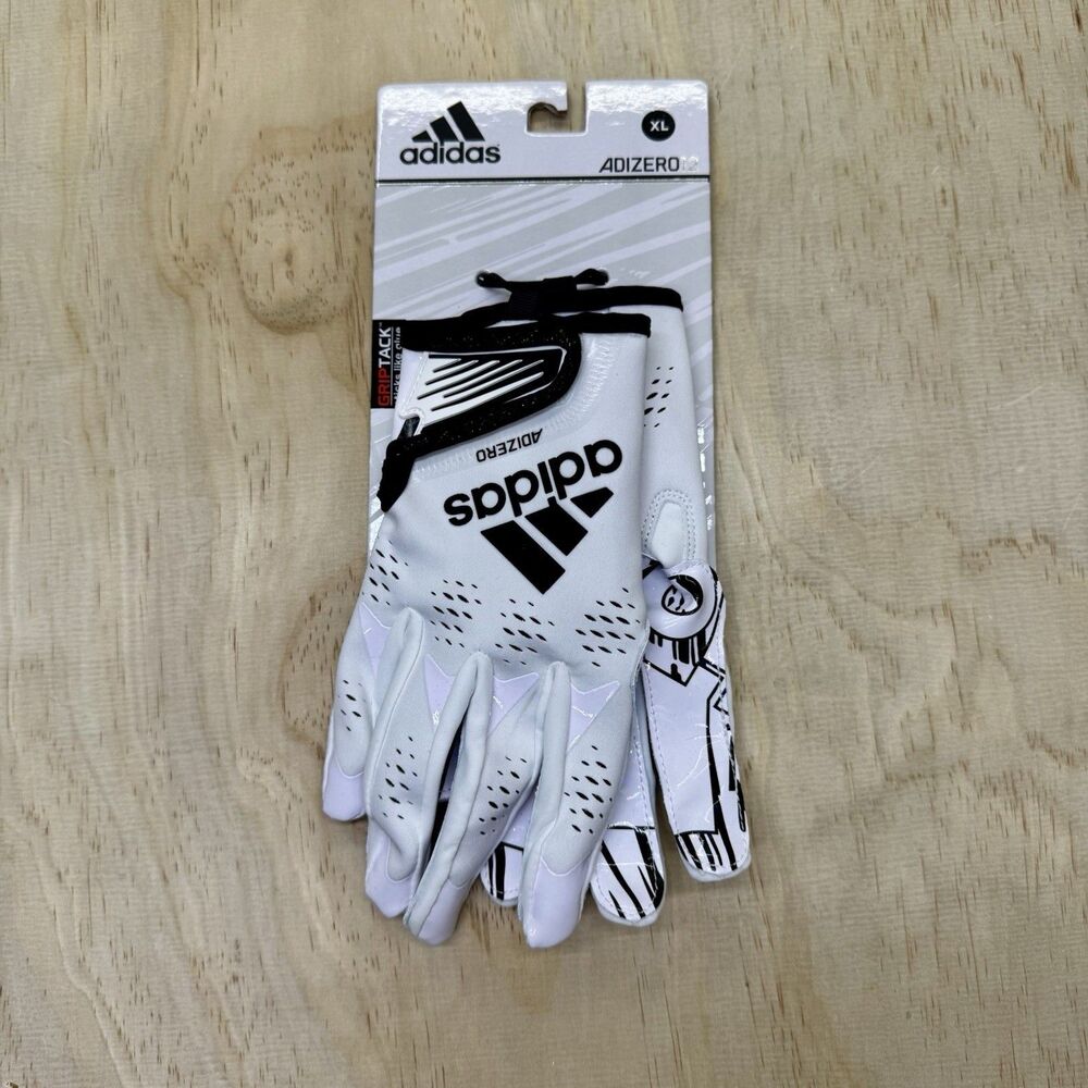 NEW Adidas Adizero 12 Football Gloves White Black Size XL AF1531-110